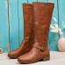 Large Size Women Casual Comfortable Side  zip Riding Boots