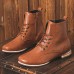 Large Size Women Casual Side  zip Comfy Flat Brown Tooling Boots