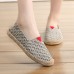 Women Large Size Solid Color Slip  on Espadrilles Fisherman Flat Shoes