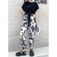 Handmade White High Waist Summer Cotton Print Pants